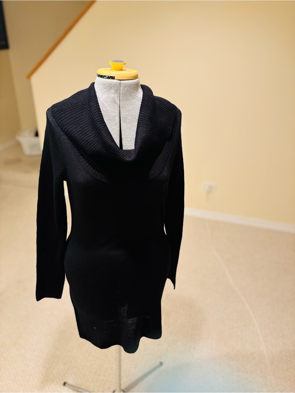 Energie Black Cowl Neck Sweater Dress